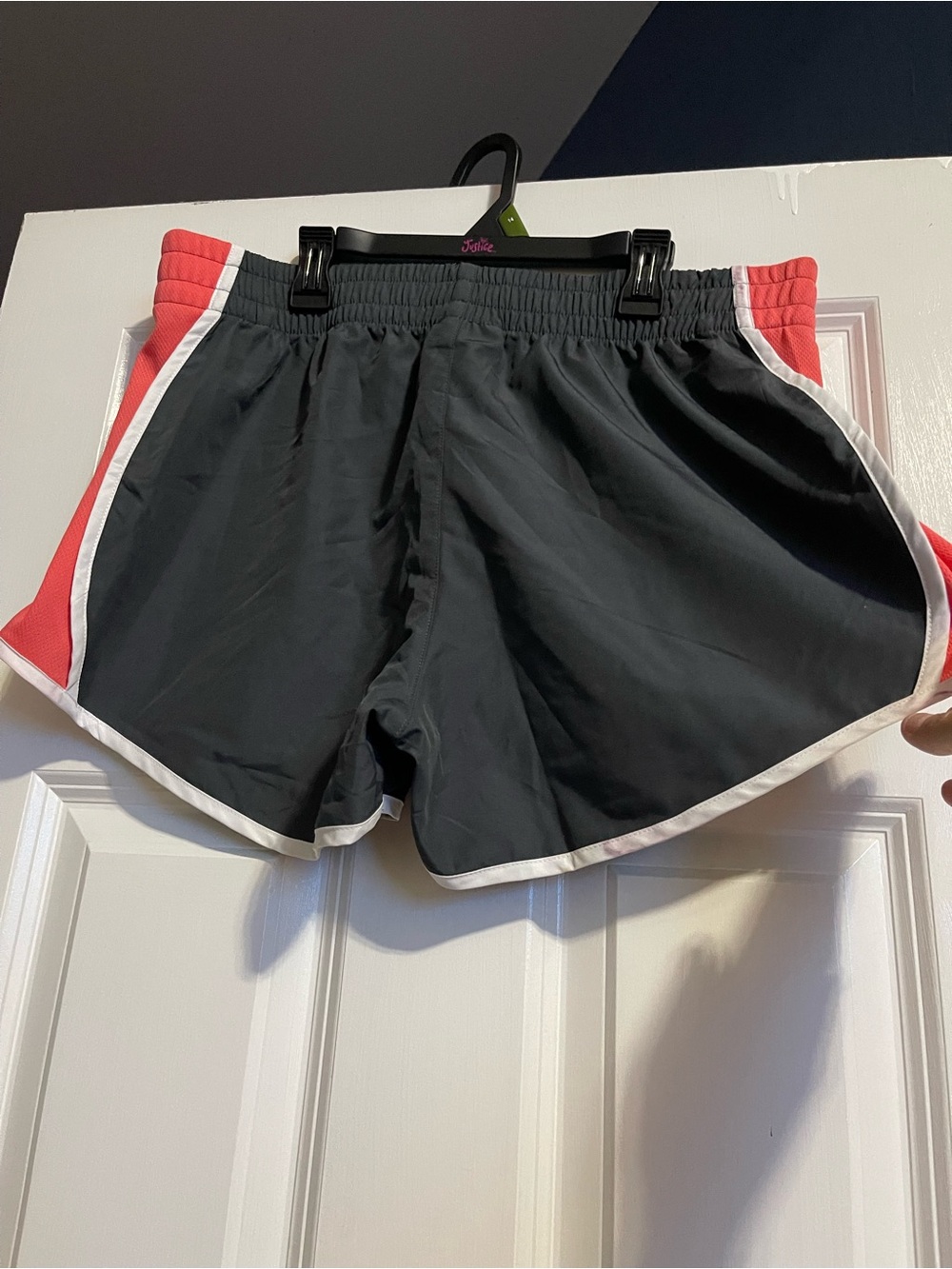 Zone Pro Black Athletic Shorts with Coral Panels and White Trim
